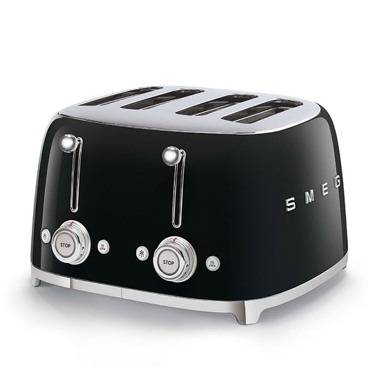 SMEG TSF03 4-Slice Retro Toaster 1800W, 6 Browning Levels – Black