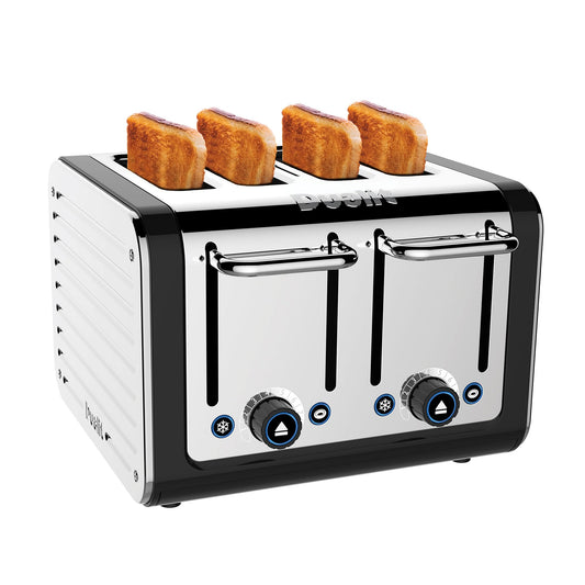 Dualit 4-Slice Toaster Polished Stainless Steel with Black Trim