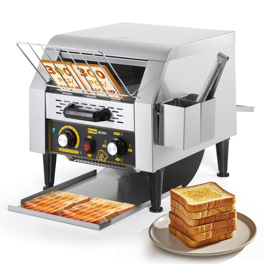 Dyna-Living 1900W Commercial Conveyor Toaster 300 Slices/Hour